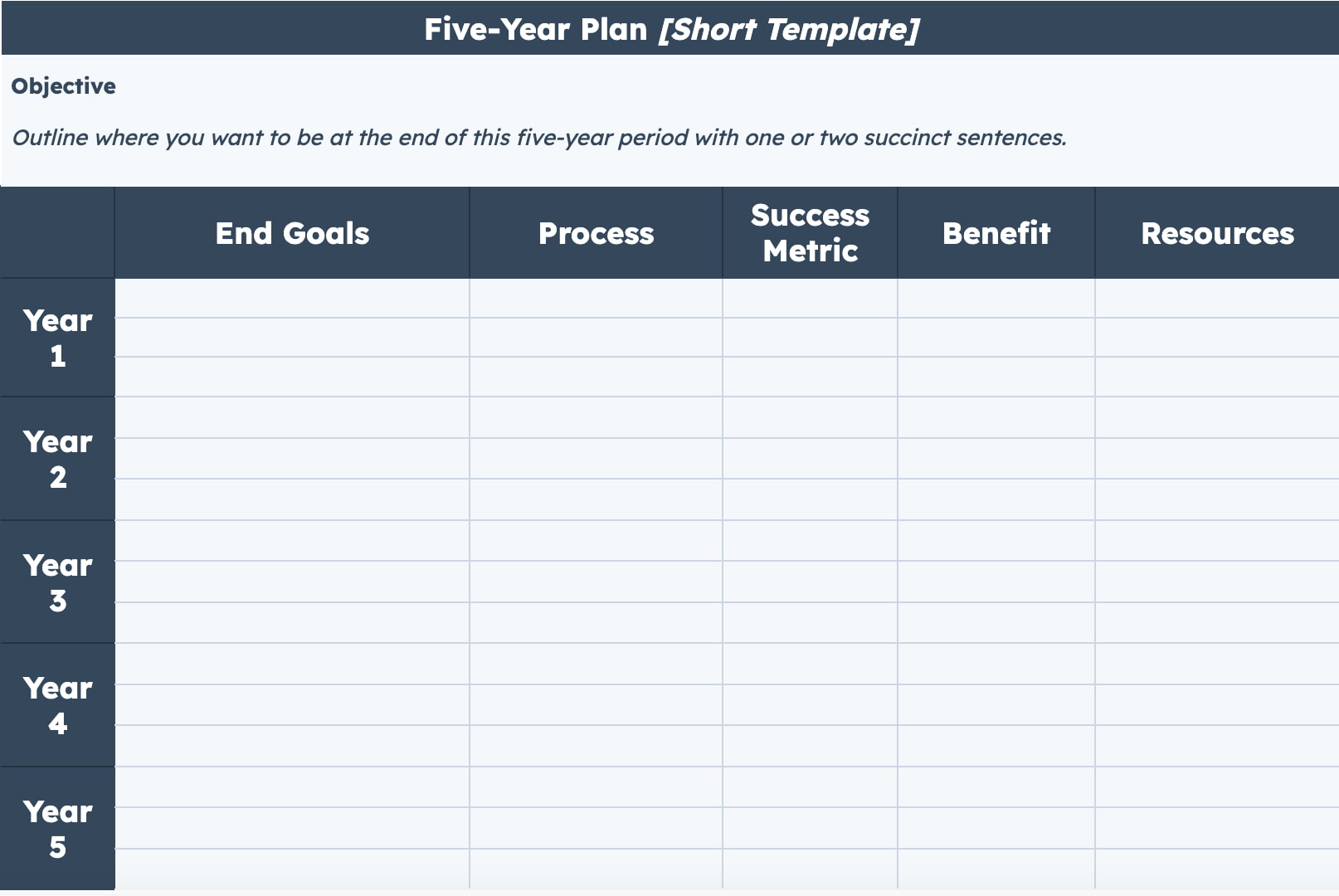 5 year business plan example pdf